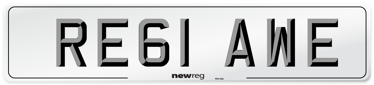 RE61 AWE Number Plate from New Reg